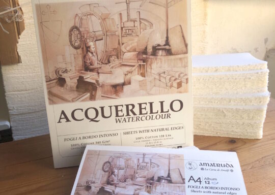 Watercolour album with untouched edges